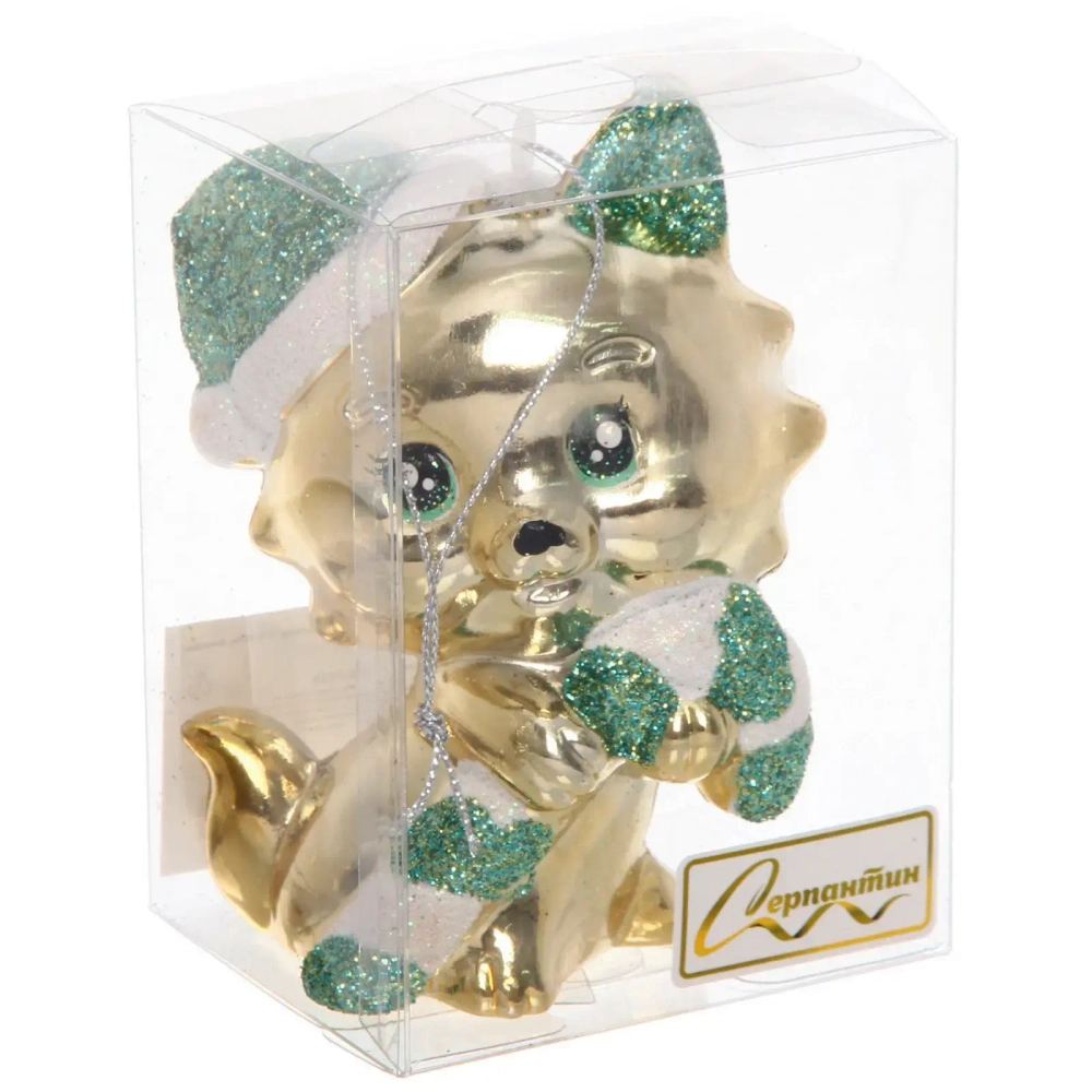 Ёлочная игрушка «Весёлый котёнок» 7*5*10 см, Шампань