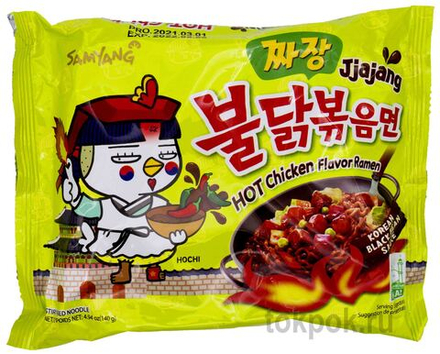Лапша со вкусом курицы в соусе Чаджан Samyang, 140 гр