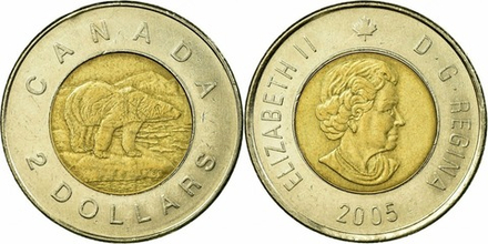 Канада 2 доллара, 2003-2006 Белый медведь XF