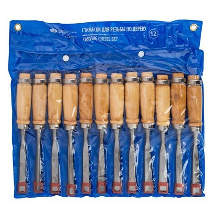 Сонет Стамески для резьбы по дереву,12 шт.в сумочке