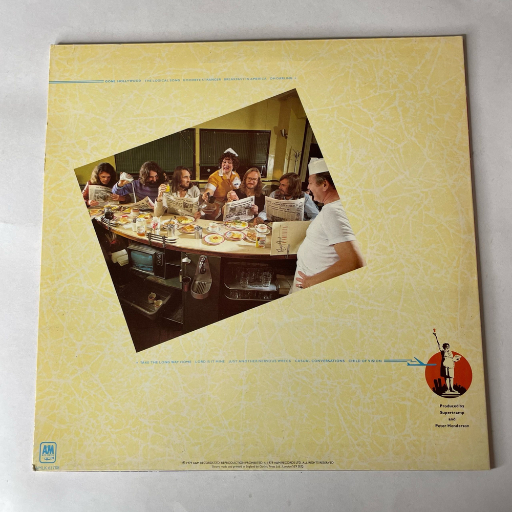 Винтажная виниловая пластинка LP Supertramp Breakfast In America (Англия 1979)