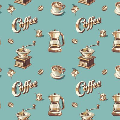 кофе ретро винтаж бирюза