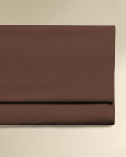 ZARA HOME (200 НИТЕЙ) ПРОСТЫНЯ ИЗ ХЛОПКА ПЕРКАЛЬ, ШОКОЛАДНО-КОРИЧНЕВЫЙ