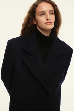 Пальто прямого кроя (((Choux Base))), темно-синее