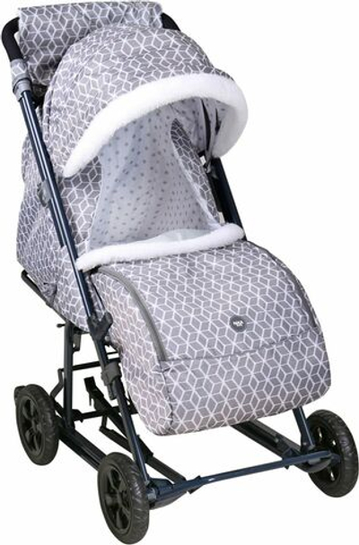 Коляска комбинированная Ника Детям 8-1 серые на больших колесах