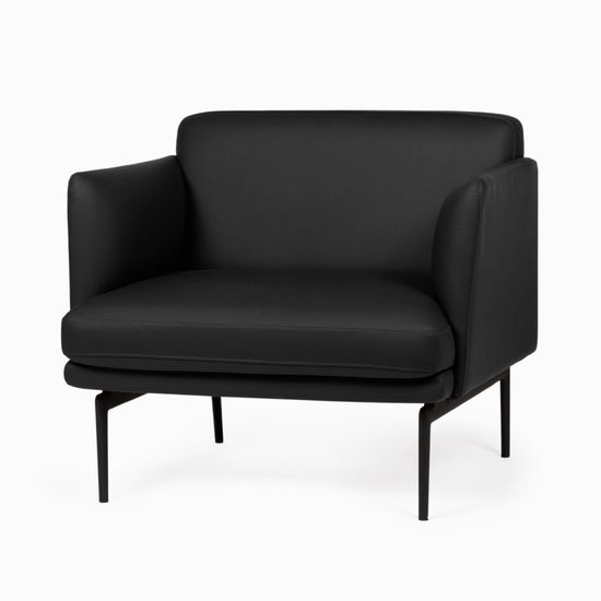 Кресло Bisq кожаное цвет черный