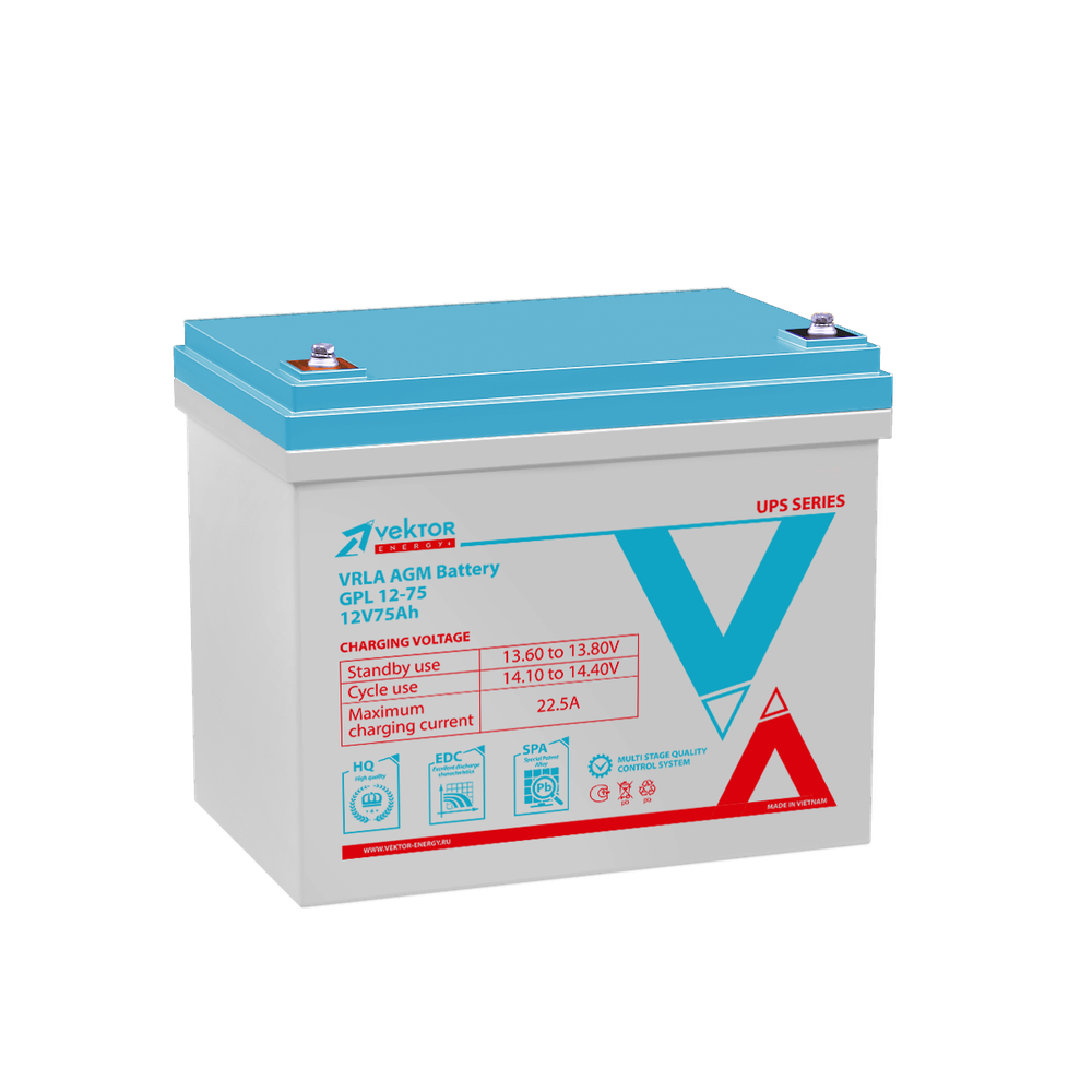 Аккумулятор  VEKTOR ENERGY GPL 12-75