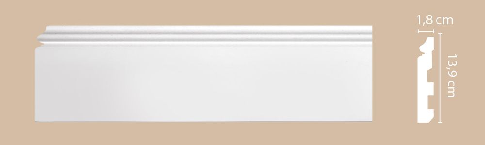Плинтус Decomaster под покраску, 139x18 мм