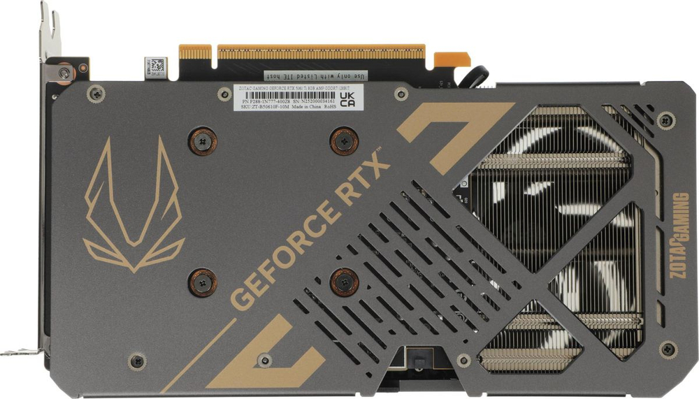 Видеокарта Zotac NVIDIA  GeForce RTX 5060TI RTX 5060TI 8GB AMP 8ГБ AMP, GDDR7, Ret [zt-b50610f-10m]