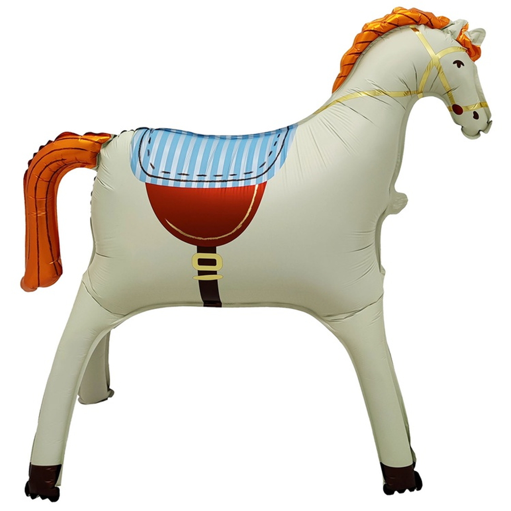 Шар Фольгированный Лошадь кремовая сатин (Бежевый)