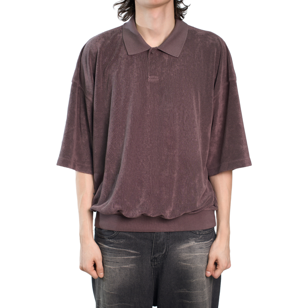 Fear Of God Essentials Single-Button Polo "Plum"