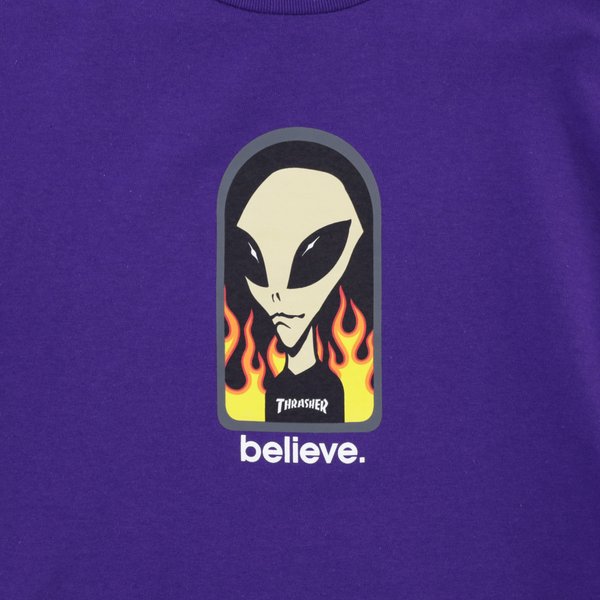 Футболка Thrasher X AWS - Believe (purple) артикул: - купить в магазине Дайс