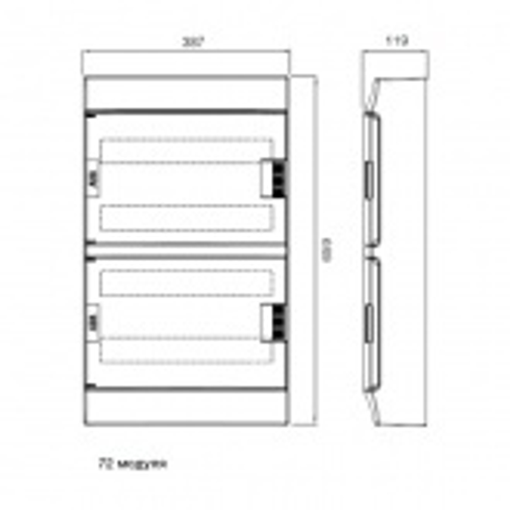 Шкаф настенный ABB Mistral41 72М (4x18) непрозрачная дверь, клеммы (1SLM004102A3110) 1SPE007717F9979