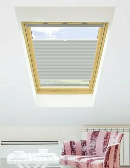 Плиссированная штора OPS 55х98 серая (4008) для мансардных окон