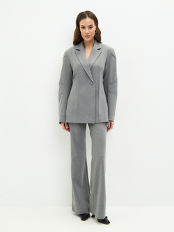 Брюки расклешенные серые