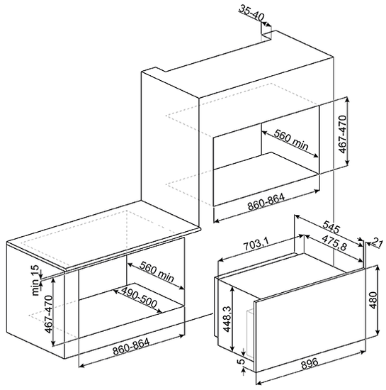 Электрический духовой шкаф Smeg SE20XMFR8