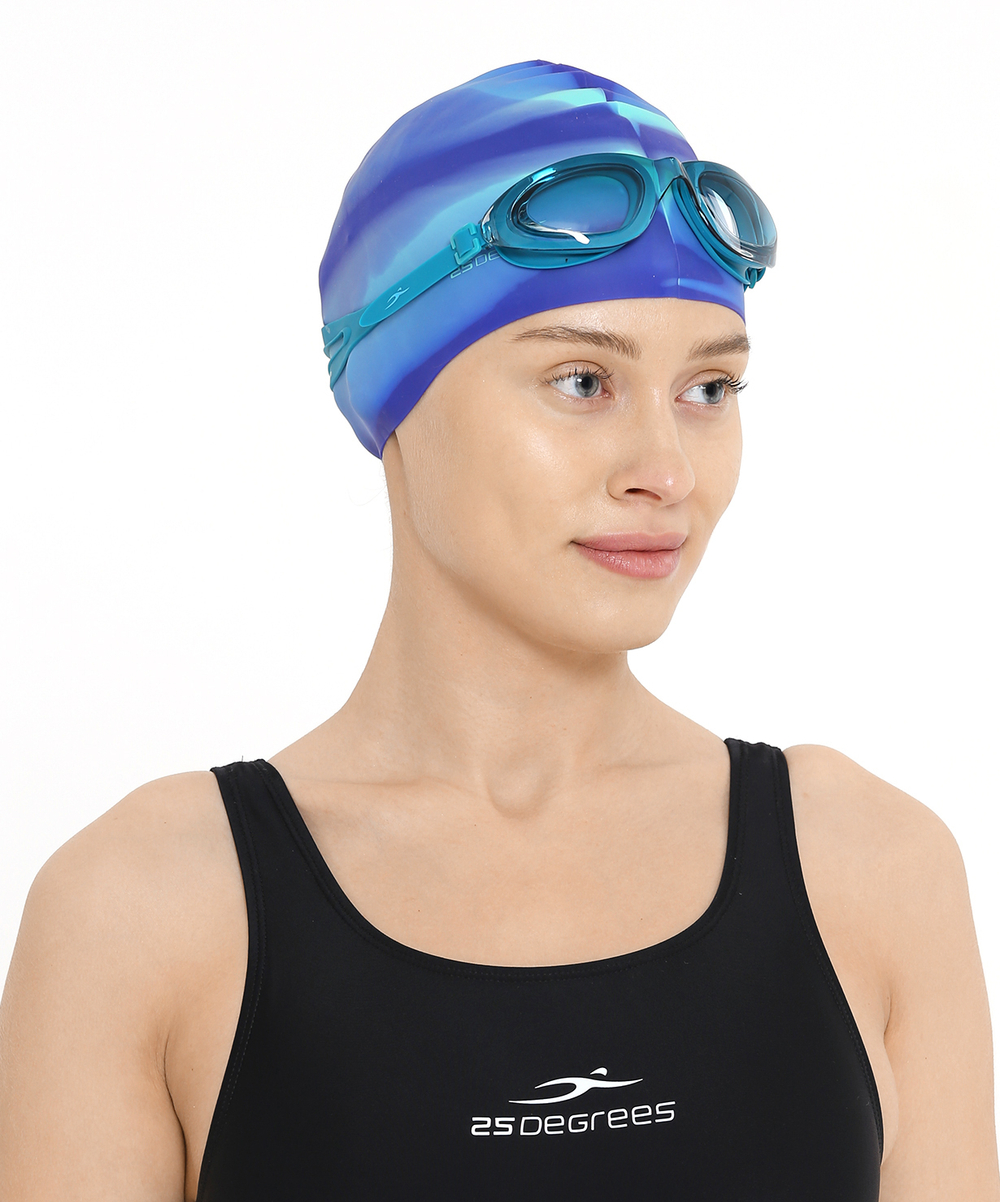 Шапочка для плавания Helion Navy/green, силикон