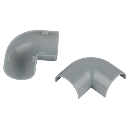 Поворот ЭРА T-90-KK-30-13-F на 90 градусов для полукруглого кабель-канала серый 30х13мм 2шт/комплект