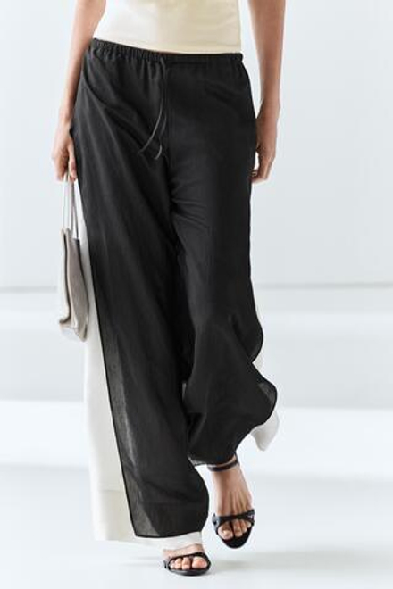 Massimo Dutti Струящиеся широкие брюки Total Look, черный