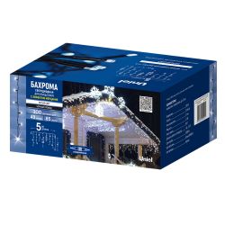 ULD-B5007-300-TBK WHITE IP67 Бахрома светодиодная с эффектом мерцания. 5м. Соединяемая. 300 светодиодов. Белый свет. Провод черный. TM Uniel