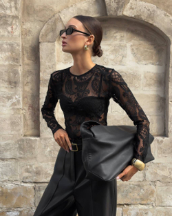 Лонгслив кружевной