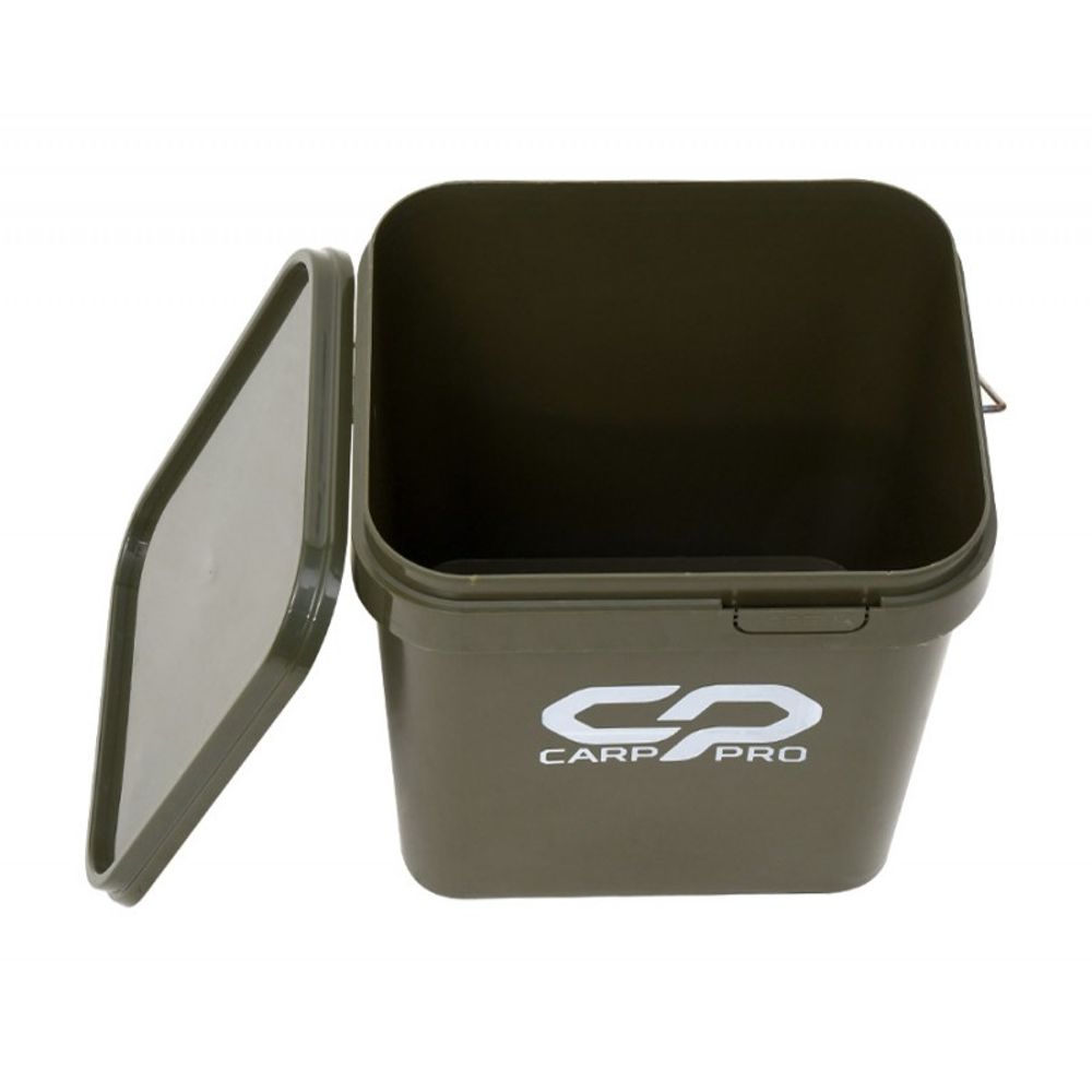 CARP PRO Вeдро с крышкой квадратное пластиковое 17л темно зеленое