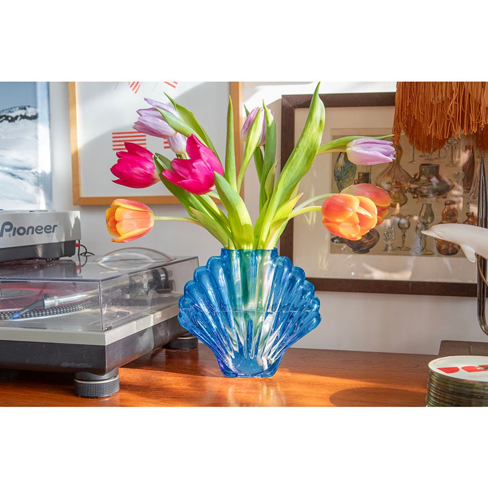 Ваза для цветов Seashell, 18,5 см, голубая