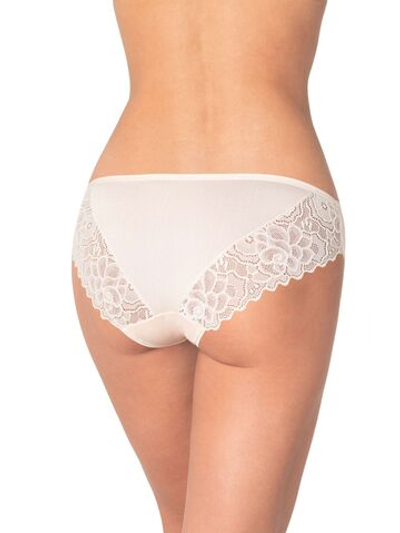 Бамбуковые трусики-слипы с кружевными элементами (Размер: S) (Цвет: белый)