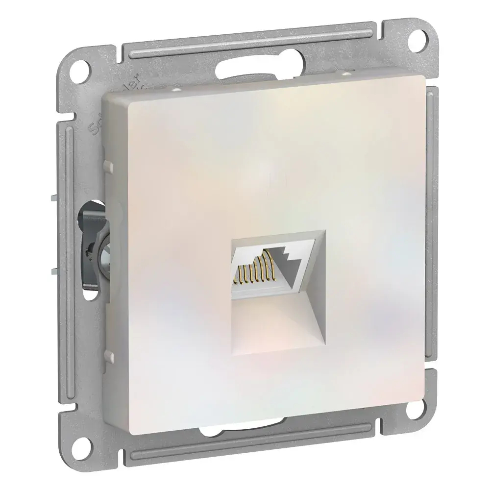 ATLASDESIGN РОЗЕТКА компьютерная RJ45 кат. 6A, механизм, ЖЕМЧУГ