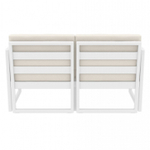 Диван пластиковый двухместный с подушками Siesta Contract Mykonos, белый, бежевый