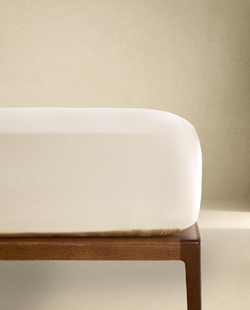 ZARA HOME (300 НИТЕЙ) ПРОСТЫНЯ НА РЕЗИНКЕ ИЗ САТИНА | ВЫСОТА 40 СМ, ЭКРЮ