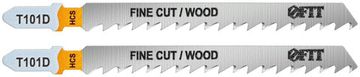 Полотна по дереву, HCS, шлифованные под свободным углом зубья, 100/74/4 мм (T101D), 2 шт.