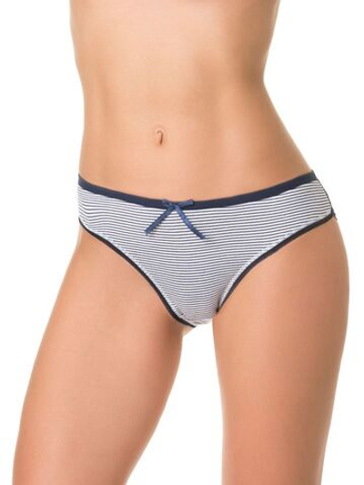 Полосатые трусы-бразилиана с задней частью из кружева (Размер: L) (Цвет: серый)