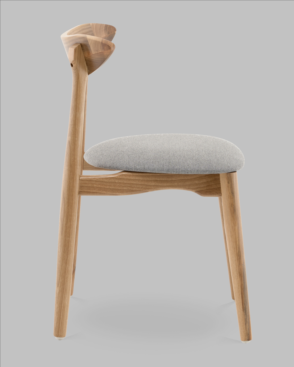 Стул Вудсимпл каркас дерево цвет натуральный орех рогожка серый