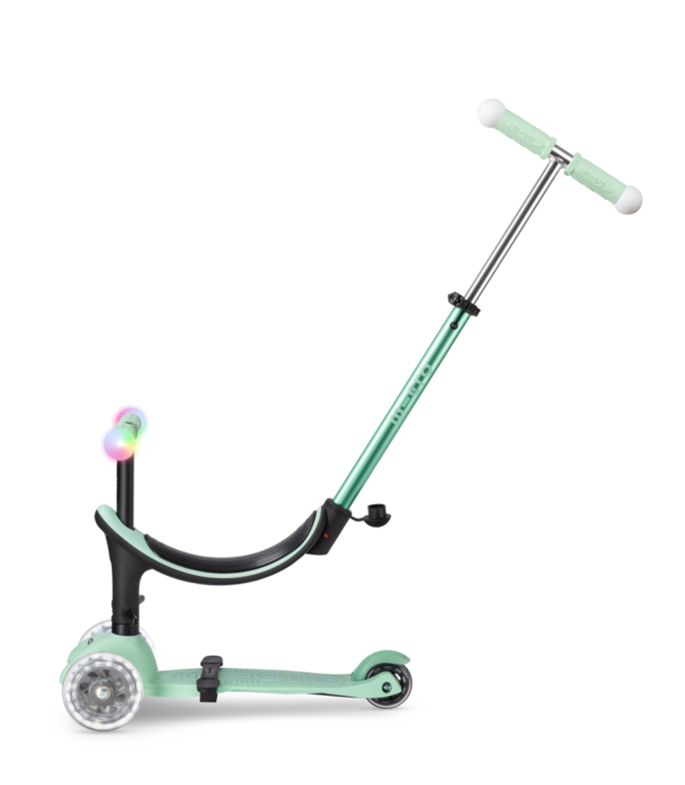 Самокат Micro Mini2Grow Deluxe Magic LED ментоловый