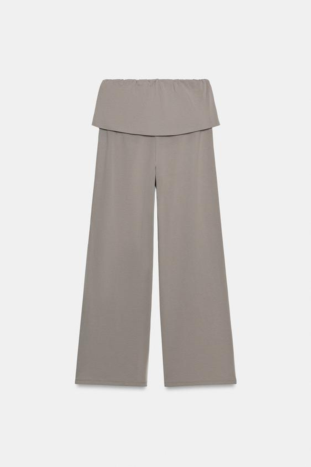 ZARA БРЮКИ ИЗ ПЛОТНОГО ХЛОПКА С ПОЯСОМ-КУШАКОМ, СЕРО-СИНИЙ