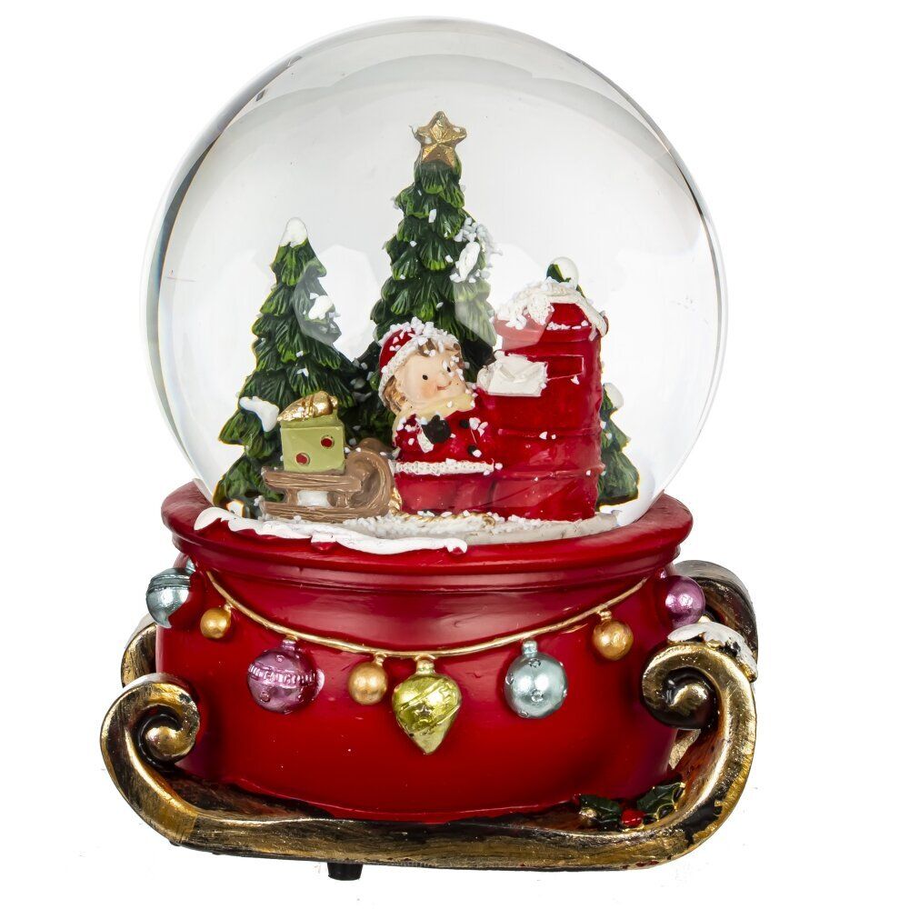 GAEM Фигурка декоративная "Рождество" в стекл шаре (ключ, муз), L11 W10 H14 см