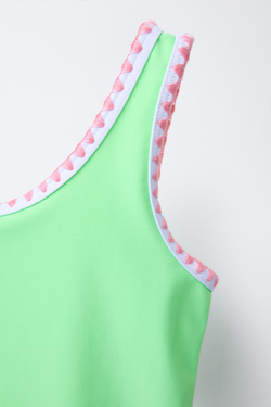 ZARA КУПАЛЬНИК С КОНТРАСТНЫМИ ДЕТАЛЯМИ, ВОДЯНИСТЫЙ ЗЕЛЕНЫЙ