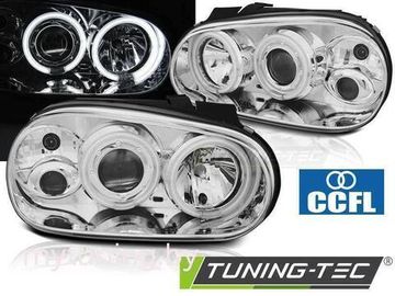 Передние фары Angel Eyes для Volkswagen Golf IV (97-03) CCFL Chrome