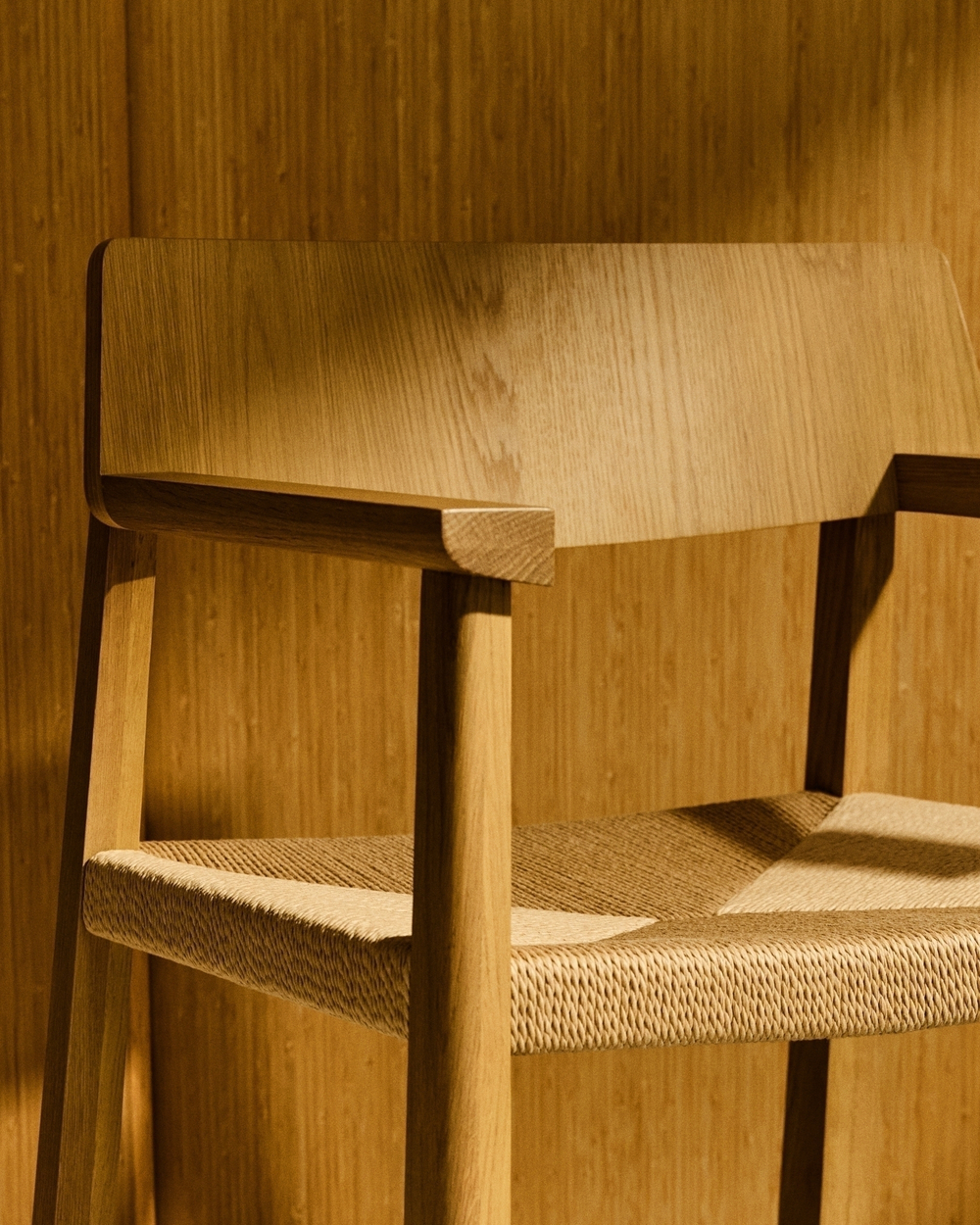 Стул Idun из массива дуба с натуральной отделкой и сиденьем из веревки