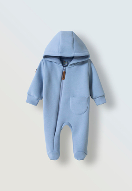 Комбинезон утепленный с капюшоном голубой