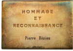 France, Fifth Republic, Plaque of Tribute and Recognition, Undated