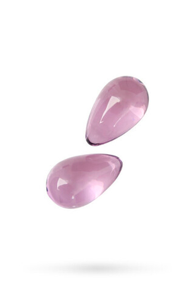 Стеклянные вагинальные шарики в форме капельки Sexus Glass (Цвет: розовый)