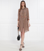 Шелковое платье с ремешком Liu Jo - коричневый(CA4398 T3598)