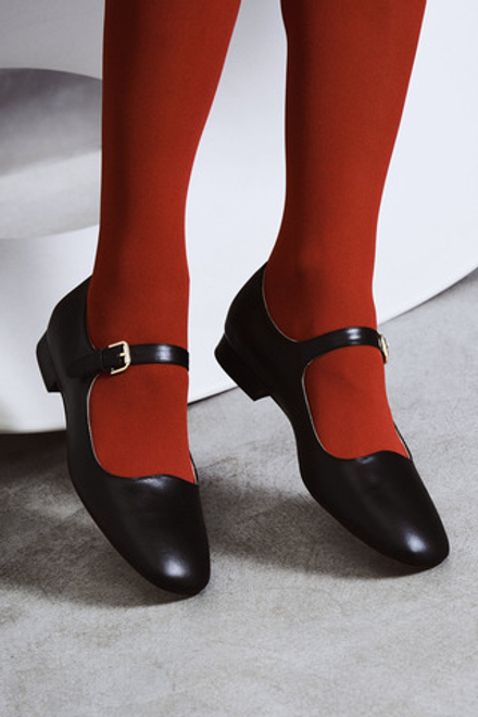 Балетки из натуральной кожи MARY JANE LOUISA / черный