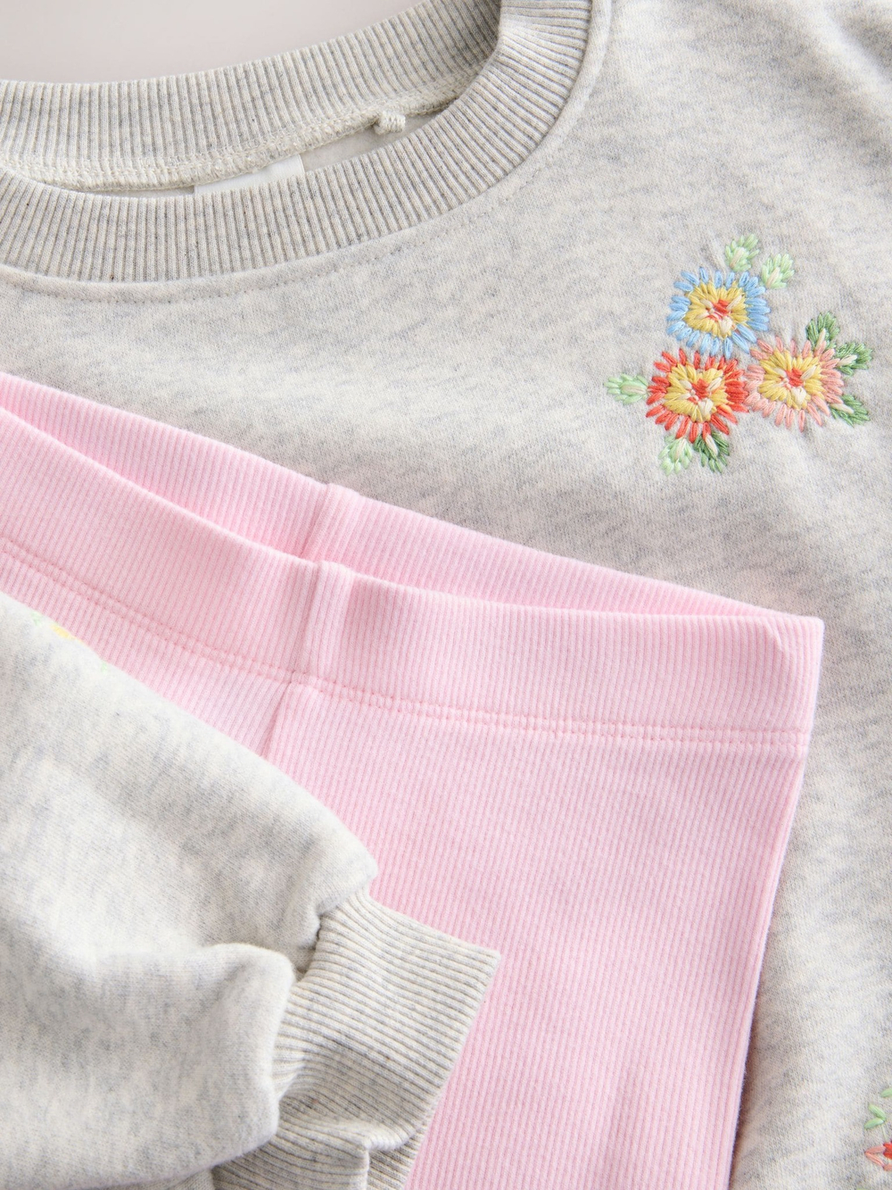 Толстовка и легинсы в комплекте для девочки Next E54-937, Розовый, Серый