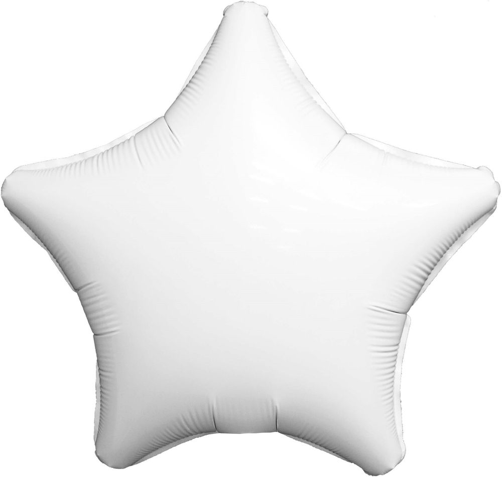 Шар (18"/46 см) Звезда, Белый блеск 1 шт.