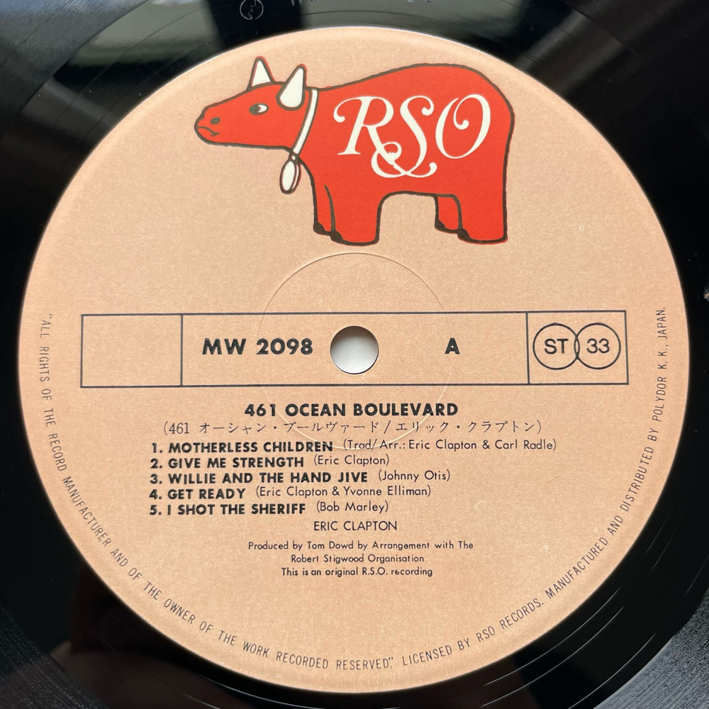 Винтажная виниловая пластинка LP Eric Clapton 461 Ocean Boulevard (Япония 1974) (Без Оби)
