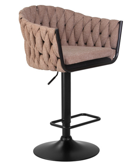 Стул барный DOBRIN LEON, коричневая ткань (LAR 275-3)