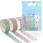 Декоративная клейкая лента Alingar, 1,5 см х 2 м, 3 шт, "Звездочки, линии", асcорти, европодвес